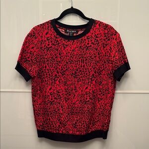 Orange Leopard Print Women's Top